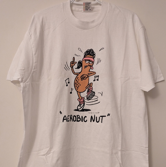Vintage Fruit of the Loom Nuts-To-You Aerobic Nut T-Shirt Size XL - Picture 1 of 1
